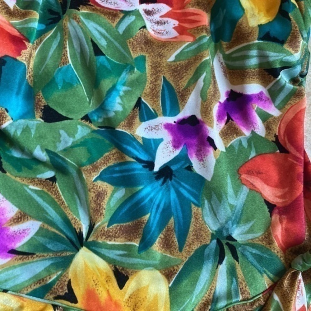 GABAR RETRO BATHING SUIT 70s/80s Small floral Made in USA - Picture 2 of 12